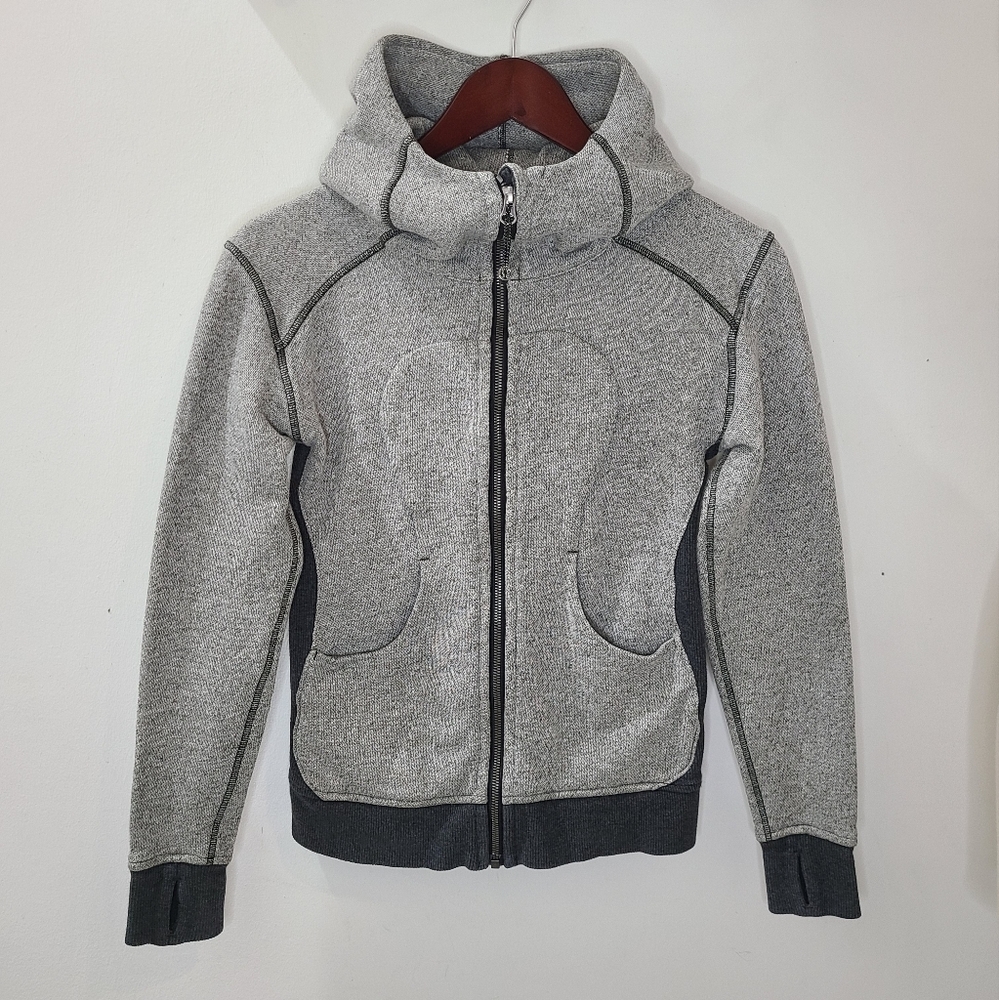Lululemon On The Daily Hoodie in Heathered Black/Heathered Dark Grey Sz 2 Small - Picture 4 of 15